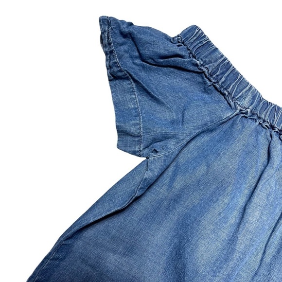 Cloth & Stone Blue Denim Off the Shoulder Mini Dress M - Picture 2 of 8